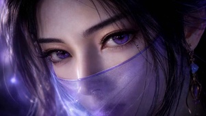 紫瞳面纱少女