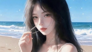 治愈海边女孩