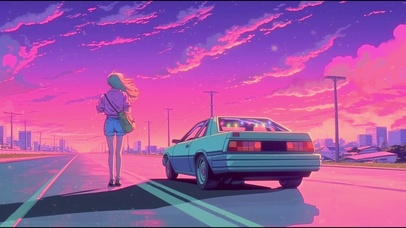 像素风  黄昏