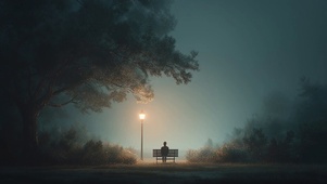 夜晚孤独感氛围