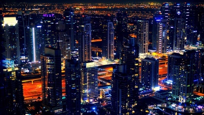 迪拜城市夜景