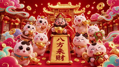 欢快招财猫 无缝循环
