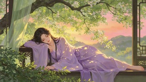 古风侧卧美女壁纸