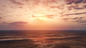 夕阳海边