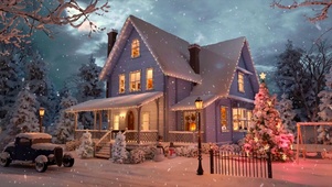 雪天小屋