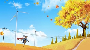 秋日风车枫叶