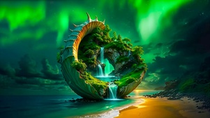 海边奇幻瀑布