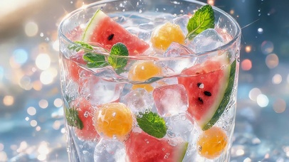 夏日西瓜气泡水
