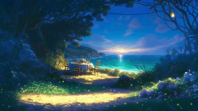 浪漫海岛烛光晚餐