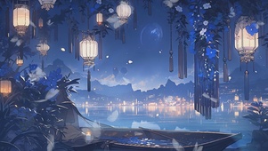 小舟泛水