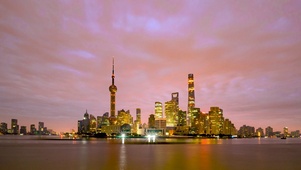 4K 高清 上海外滩晚霞余晖
