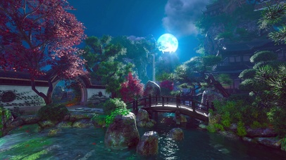 唯美月光下的庭院