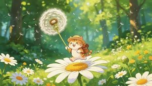 花朵上的猫咪