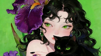 猫与鸢尾