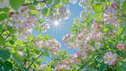 春日晴空樱花盛放美景