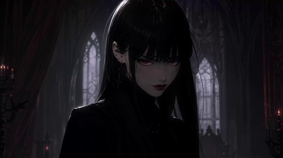 黑长直少女