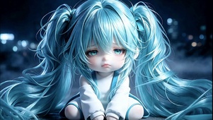 呆萌委屈的初音