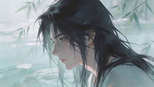 水墨古风江南少年的湖畔思绪