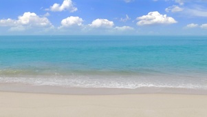 蓝天白云放松海浪