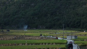 乡村傍晚童年