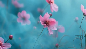 简约小清新花草树木带鱼屏