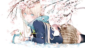 唯美动漫雪天女孩