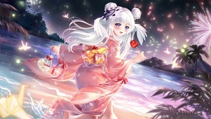 烟花和服少女