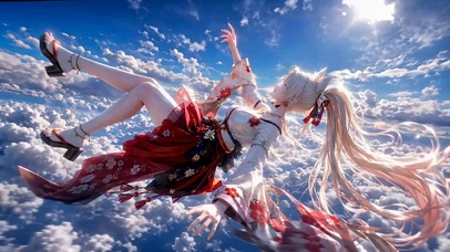 云海之上的狐耳和服美少女
