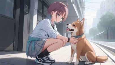 JK少女与狗