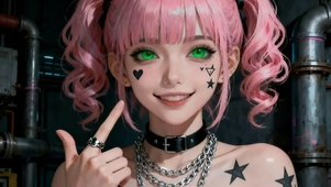 粉色头发甜辣女孩