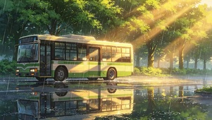雨天树木
