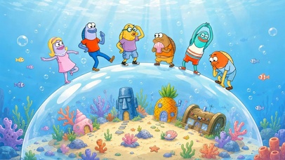 比奇堡海底可爱动漫场景