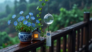 雨临阑干