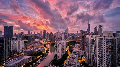 城市晚霞