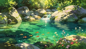 溪水池塘小鱼