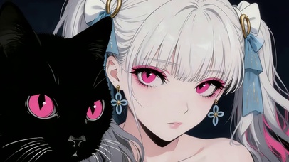 女孩和她的猫