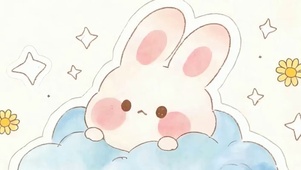 萌宠兔子带鱼屏