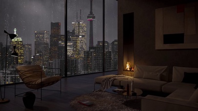 雨天舒适豪华卧室