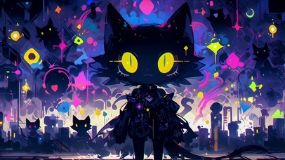 黑猫(动物动态壁纸) - 动态壁纸下载 - 元气壁纸