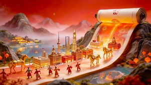 国风山水新年画卷