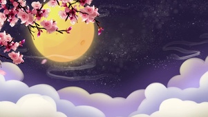 云彩桃花月光