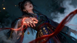 古风红绳御灵少女的光韵密语之章