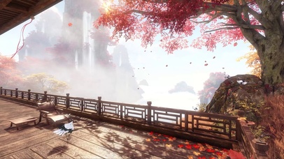 秋风落叶仙鹤展翅