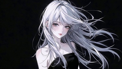 暗调银发少女