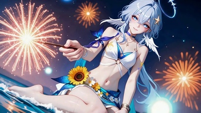 夏日海边烟火-知更鸟晴歌
