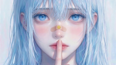 蓝发少女