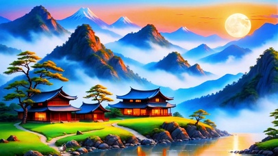 秋日中国风郊外美景