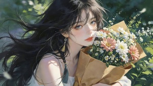 治愈鲜花女孩