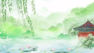 下雨中国风春暖花开唯美春天