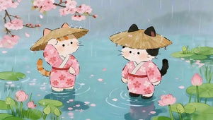 雨中小猫